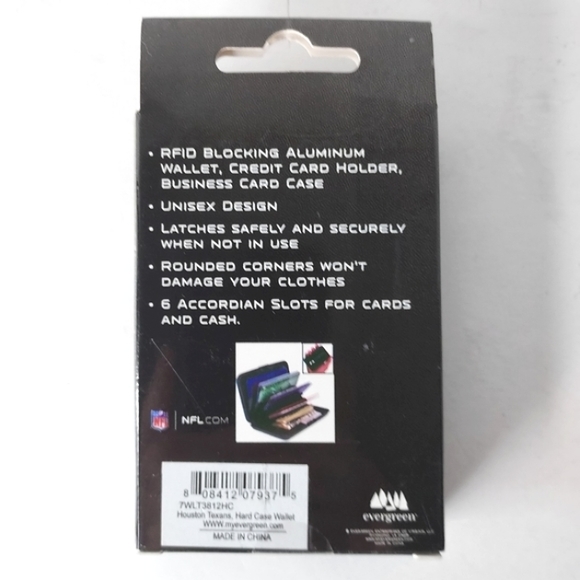 Evergreen Houston Texans Hard Case RFID Protection Wallet NEW NWB - Picture 4 of 5